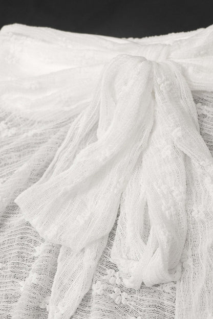 Elegant Lace Wrap Off Shoulder Blouse