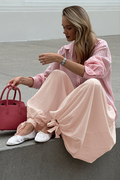 Elegant Loose Tie Harem Pants