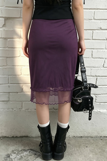 Elegant Ruffle Double Mesh Skirt