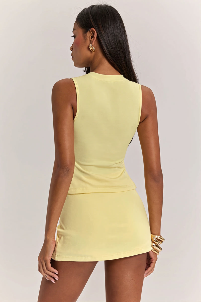 Elegant Sleeveless Slim Mini Two Piece Set