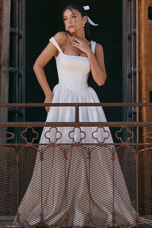 Elegant Solid A Line Long Prom Dress