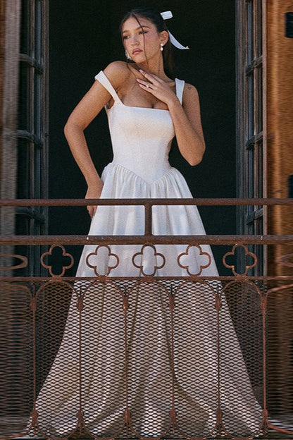 Elegant Solid A Line Long Prom Dress