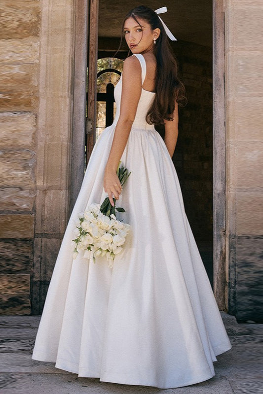 Elegant Solid A Line Long Prom Dress