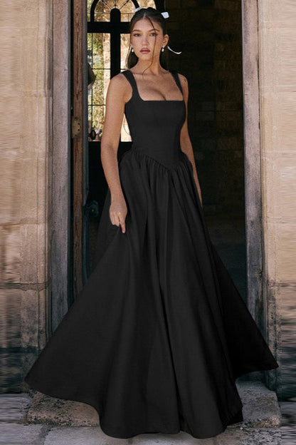 Elegant Solid A Line Long Prom Dress