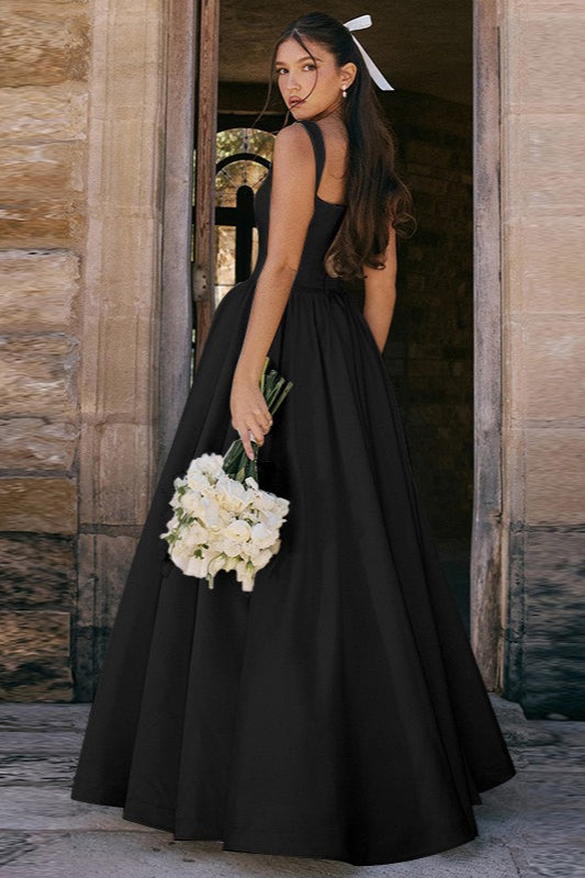 Elegant Solid A Line Long Prom Dress