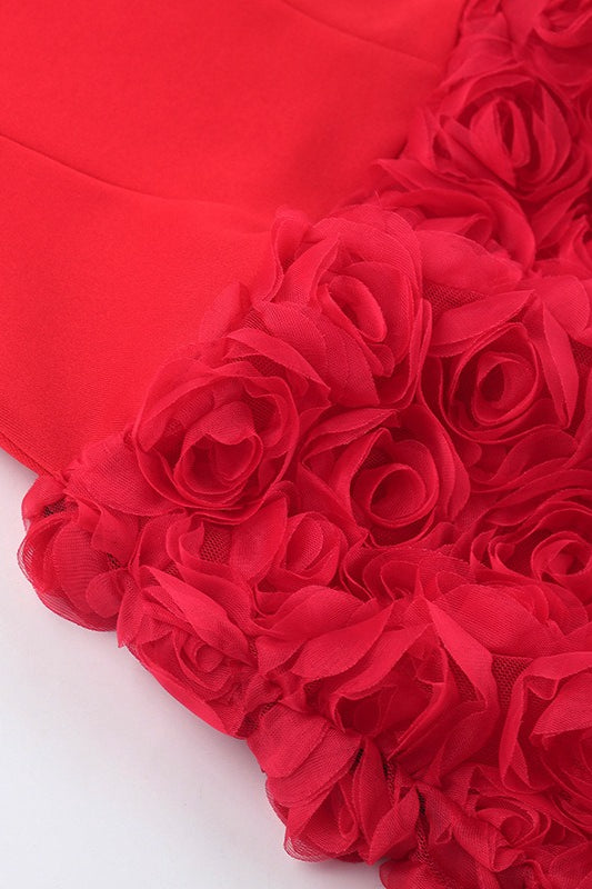 Elegant Textured Floral Bandeau Mini Dress