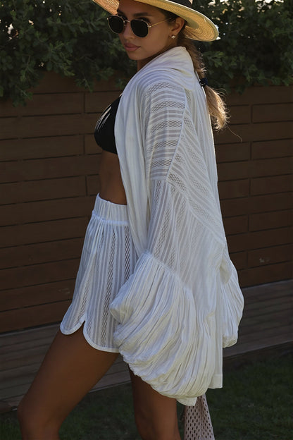 Elegant Tie Loose Shorts Two Piece Set