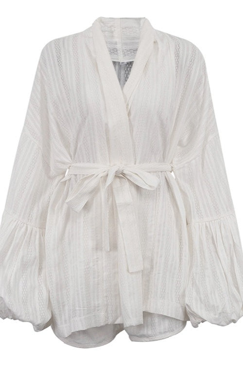 Elegant Tie Loose Shorts Two Piece Set