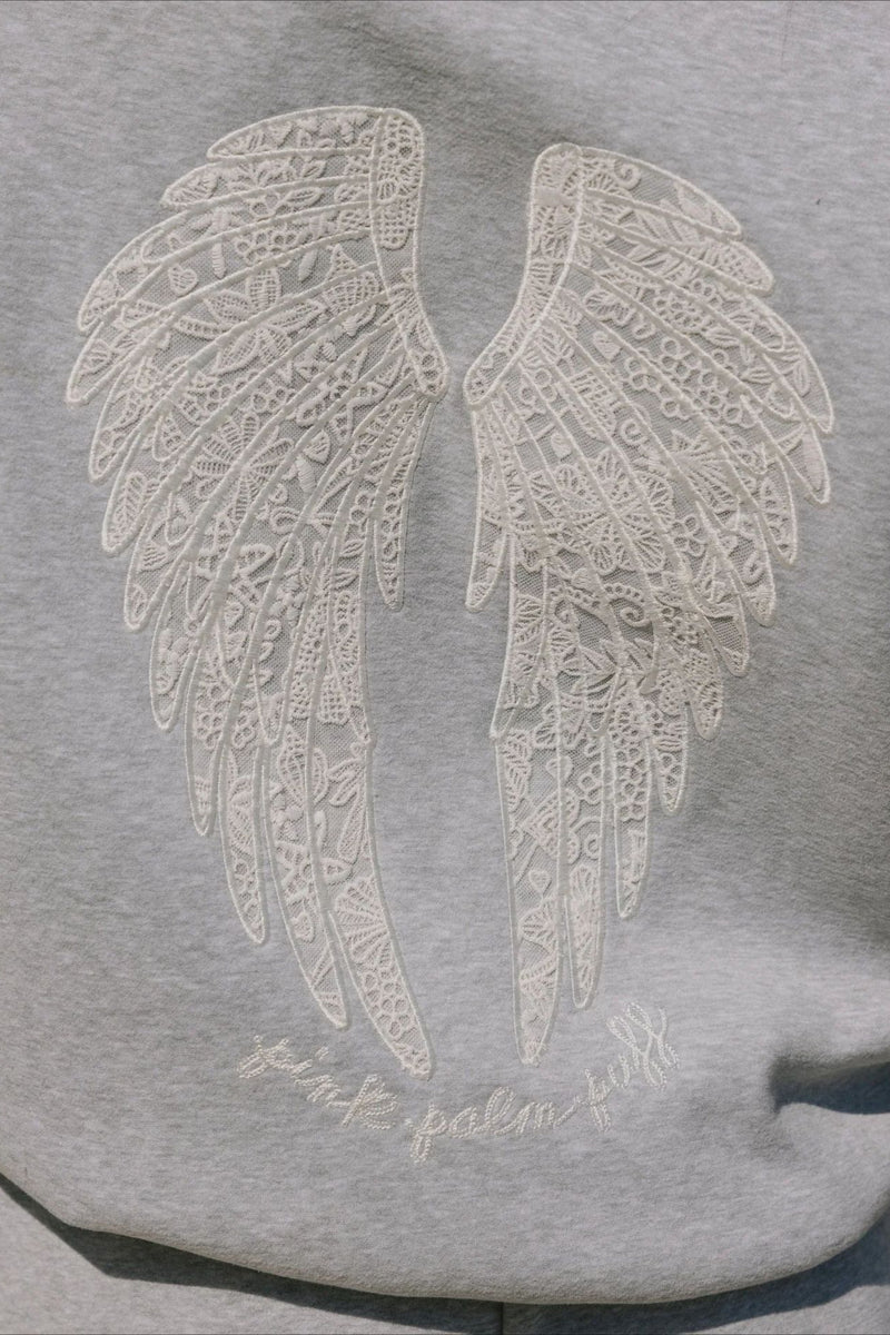 Embroidered Wing Graphic Hoodie