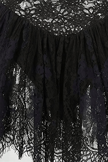 Eyelash Lace Spaghetti Strap Mini Dress