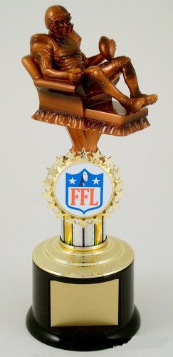 Fantasy Football Recliner Trophy on Black Round Base - Schoppy's Since 1921