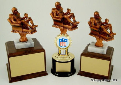 Fantasy Football Recliner Trophy on Black Round Base - Schoppy's Since 1921