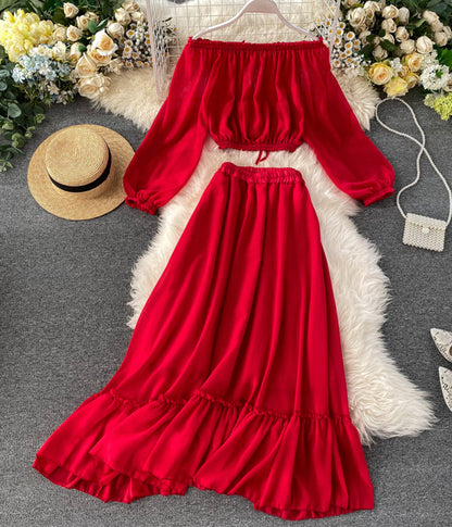 Fashion girl dress two pieces long sleeve dress S15