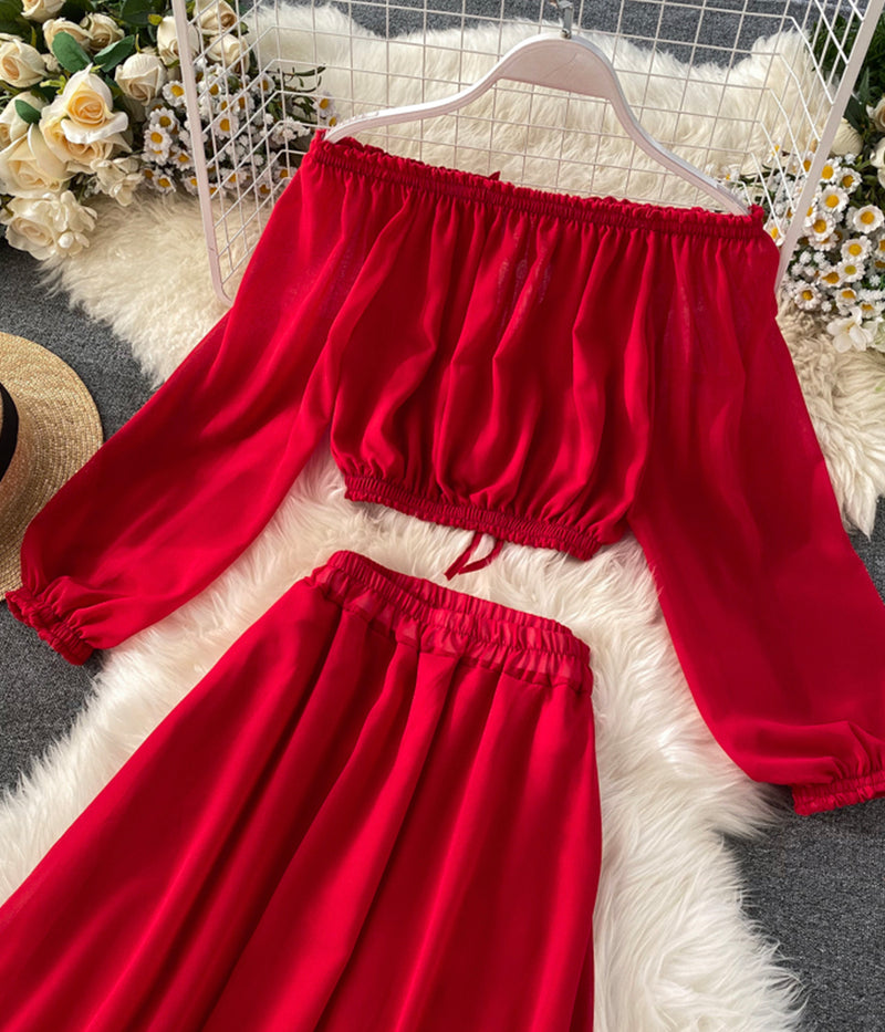 Fashion girl dress two pieces long sleeve dress S15