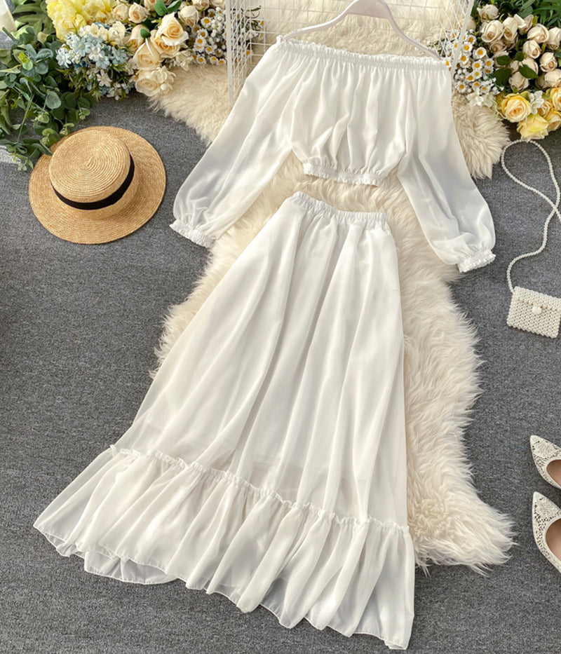 Fashion girl dress two pieces long sleeve dress S15