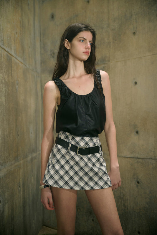 Faux leather tank