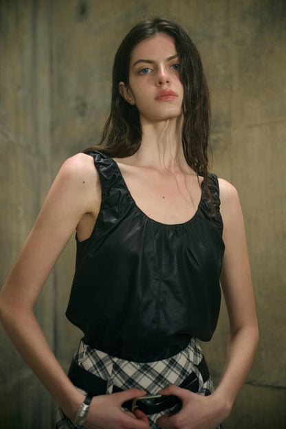Faux leather tank