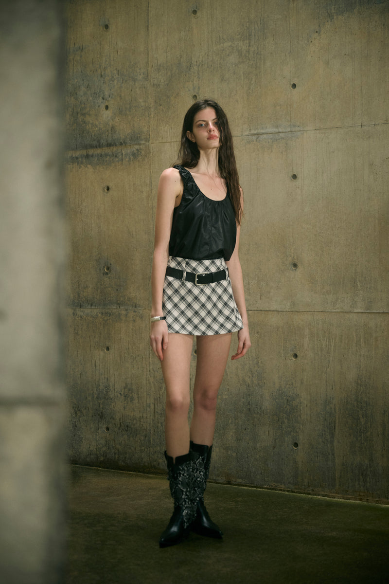 Faux leather tank