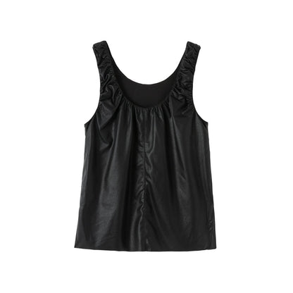 Faux leather tank