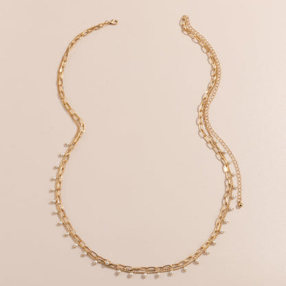 Faux Pearl Waist Chain Retro Multi Layer Geometric Body Chain
