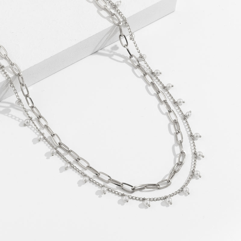 Faux Pearl Waist Chain Retro Multi Layer Geometric Body Chain