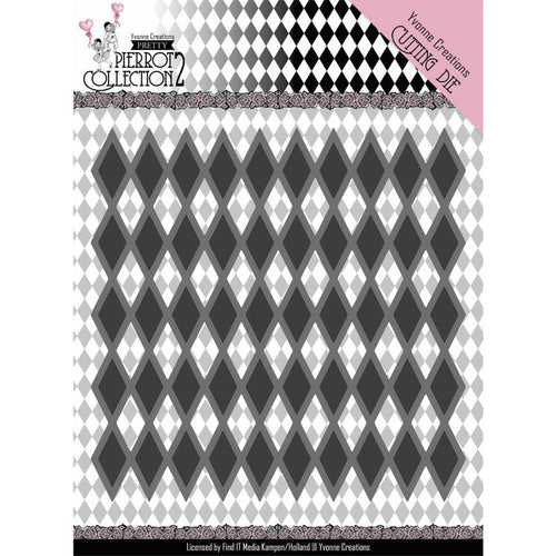 Find It Trading - Yvonne Creations Die - Diamond Pattern - Pretty Pierrot 2. Add fun to your crafty projects with this incredible die! Dies can be used with most die-cutting machines (sold separately). This package contains Diamond Pattern: One 5x5 inch metal die. Imported. Available at Embellish Away located in Bowmanville Ontario Canada.