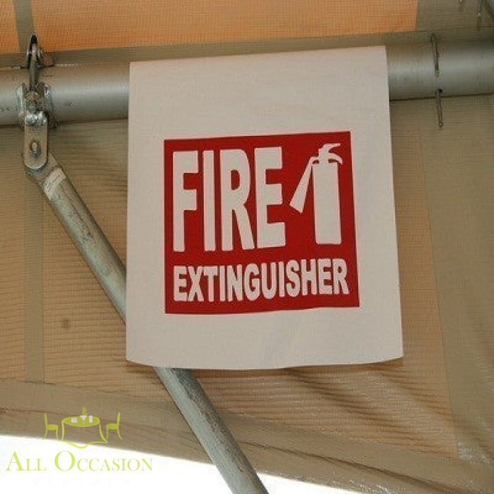 Fire Extinguisher Sign showing clear labeling for safety at events.