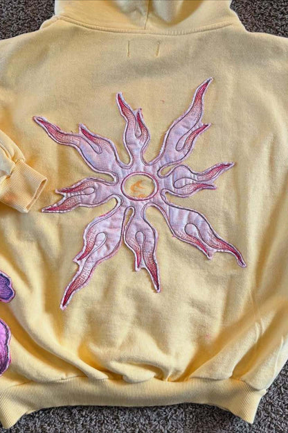 Floral Applique Street Hoodie