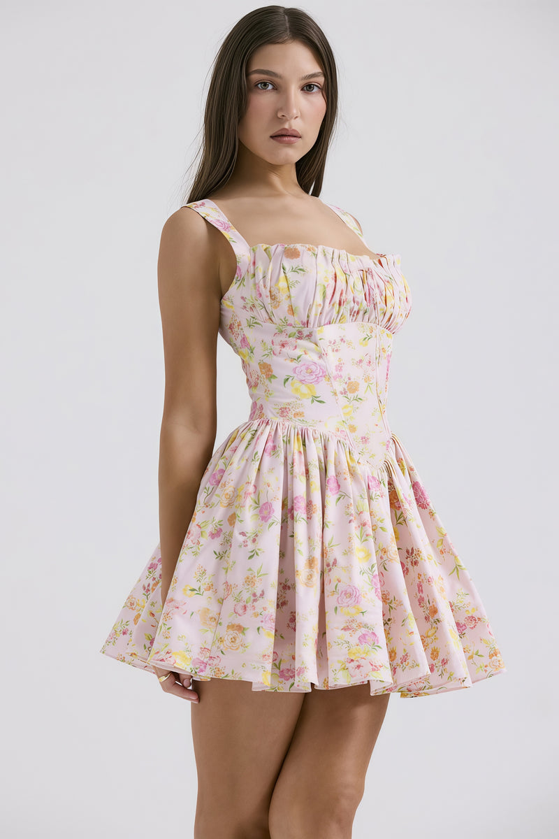Floral Cami Ballet Puff Mini Dress