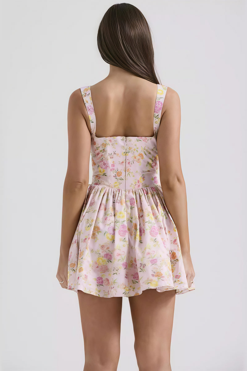 Floral Cami Ballet Puff Mini Dress