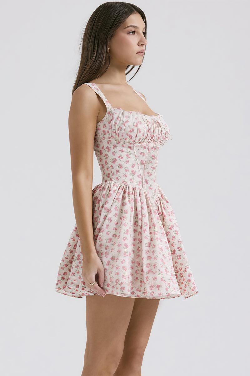Floral Cami Ballet Puff Mini Dress