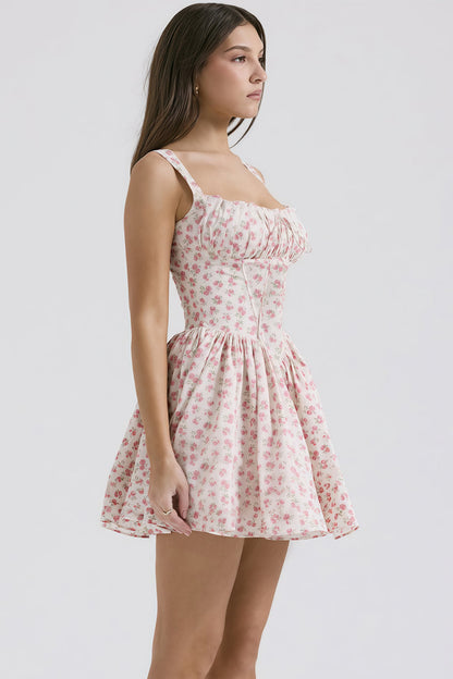 Floral Cami Ballet Puff Mini Dress