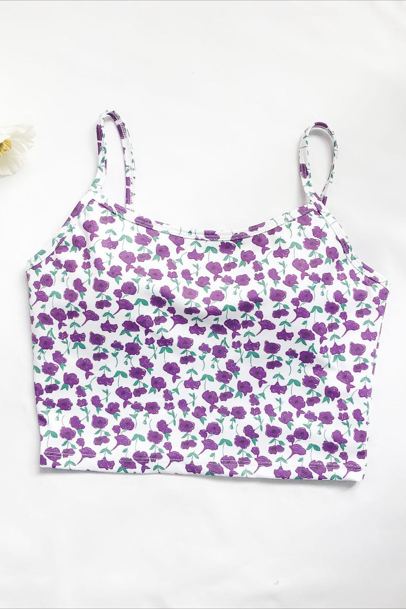 Floral Cropped Padded Cami Top