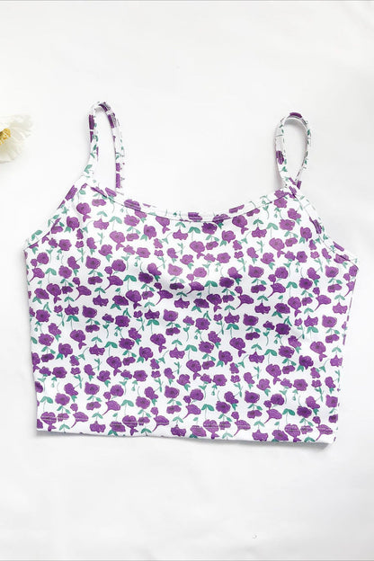 Floral Cropped Padded Cami Top