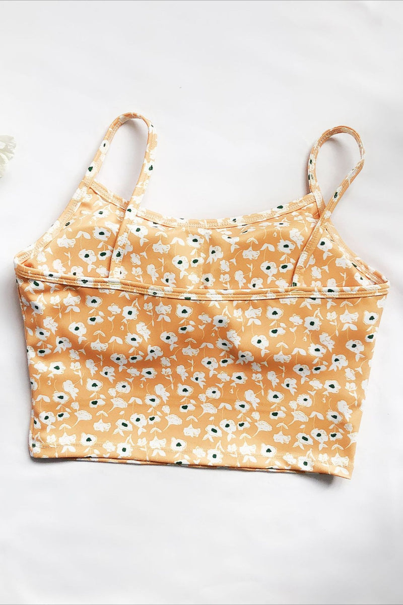 Floral Cropped Padded Cami Top