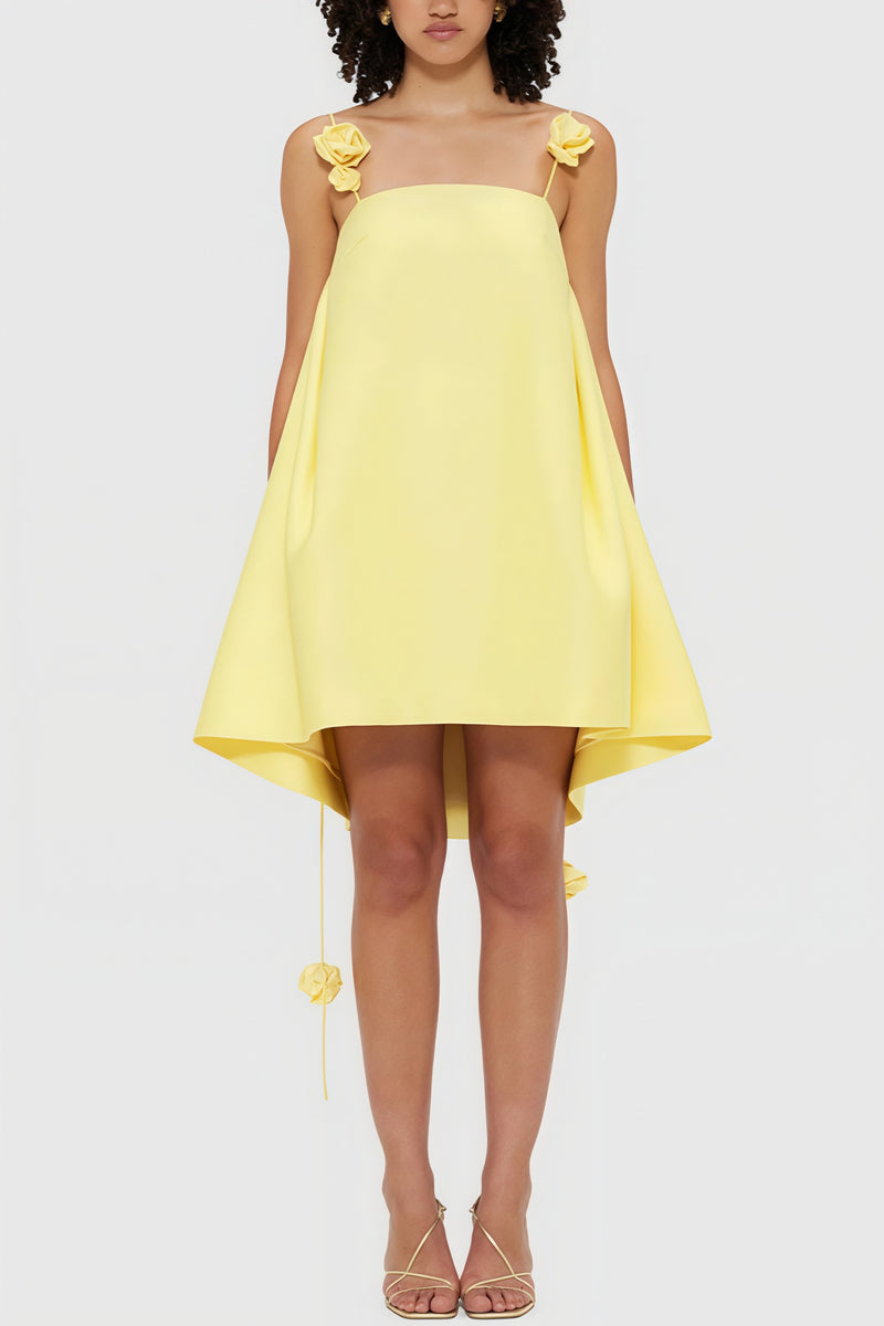 Floral Decor Loose Mini Dress