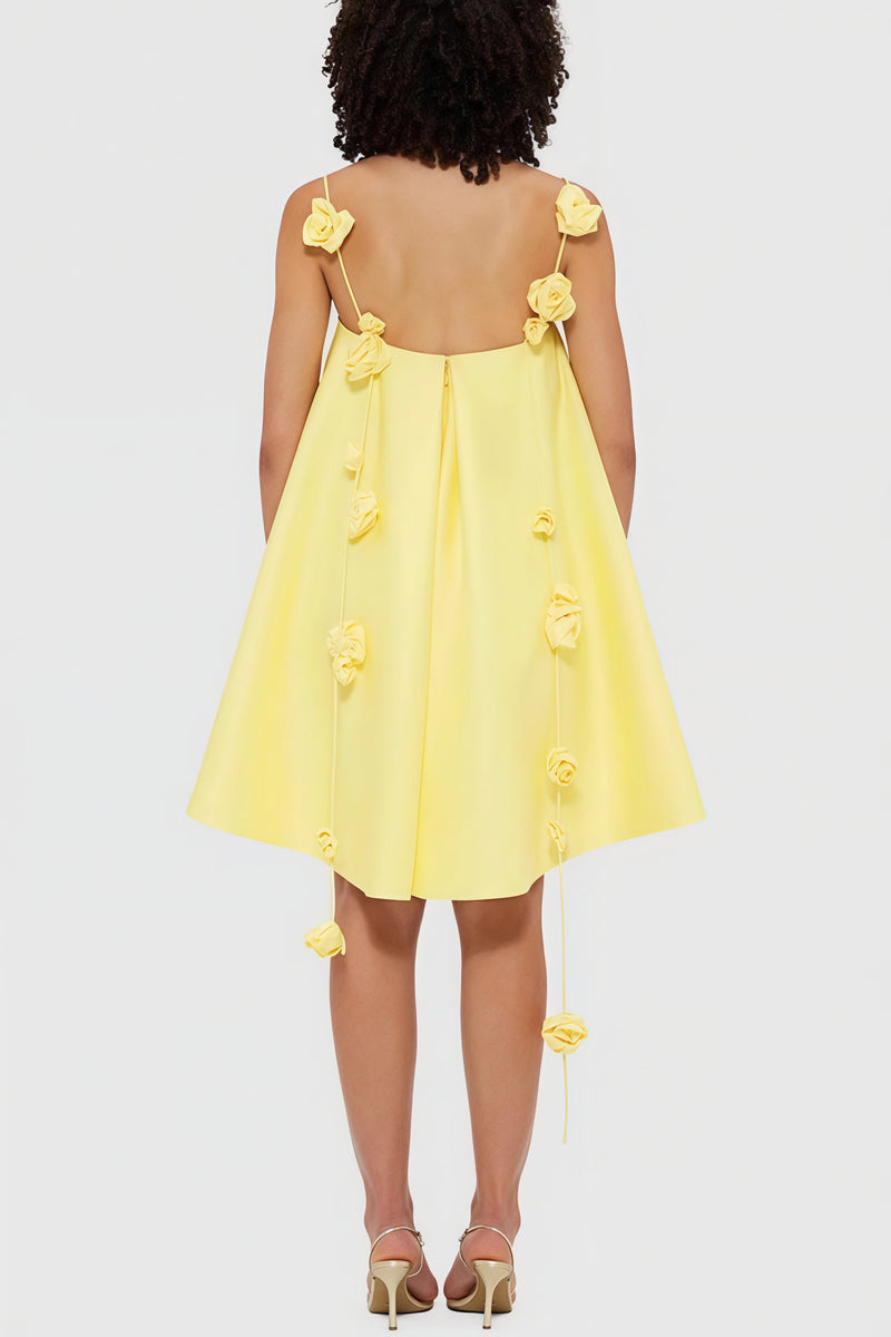 Floral Decor Loose Mini Dress