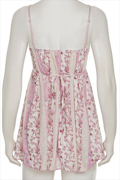 Floral Lace Patchwork V‑Neck Cami Top