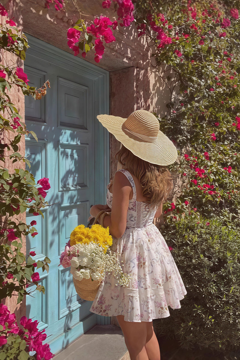 Floral Lace Spaghetti Strap Slim Fit Fluffy Skirt Vacation Dress