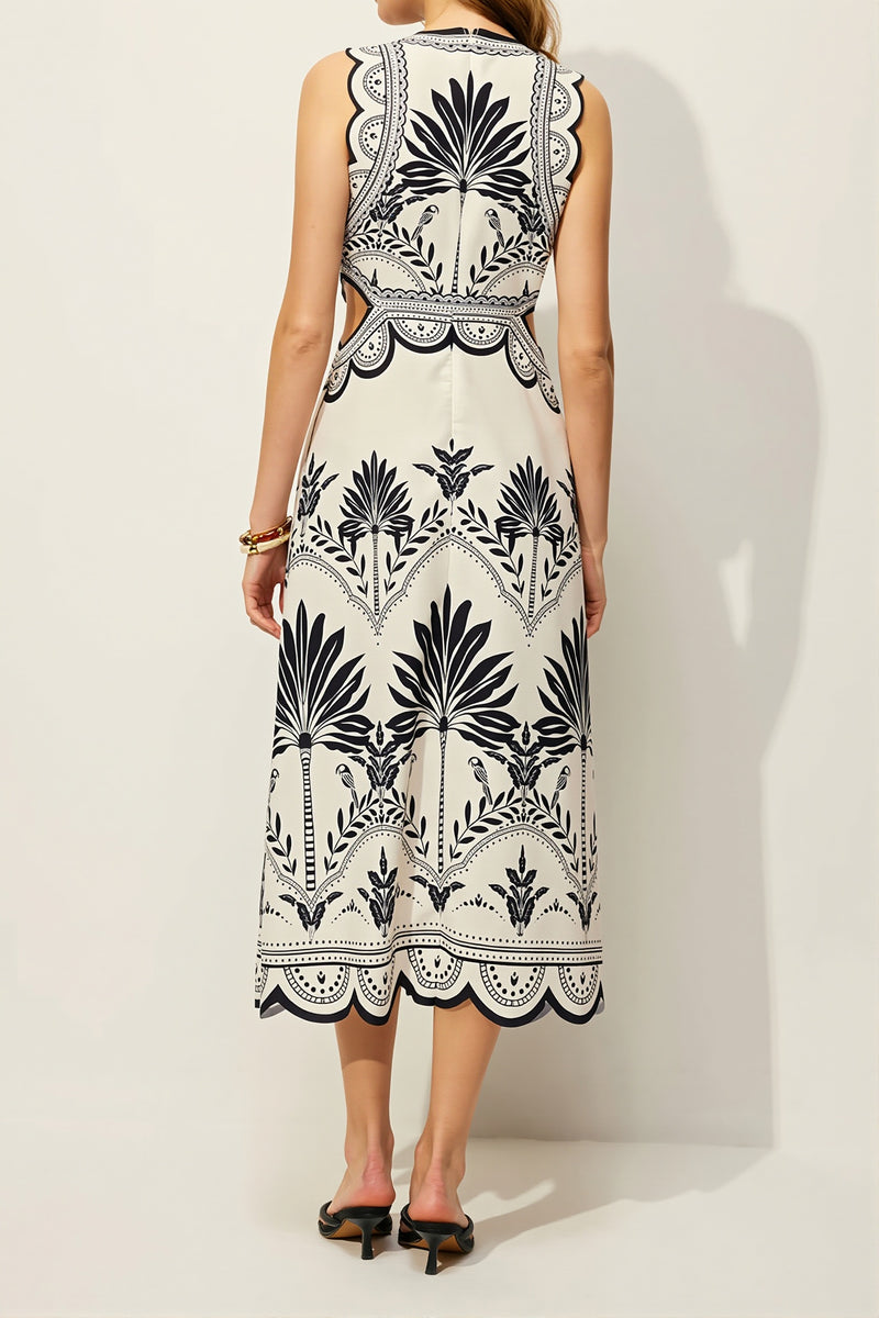 Floral Loose Midi Beach Boho Dress