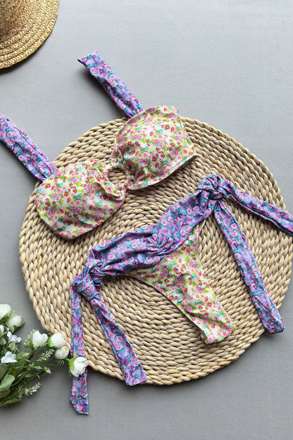 Floral Nylon Triangle Bikini Set