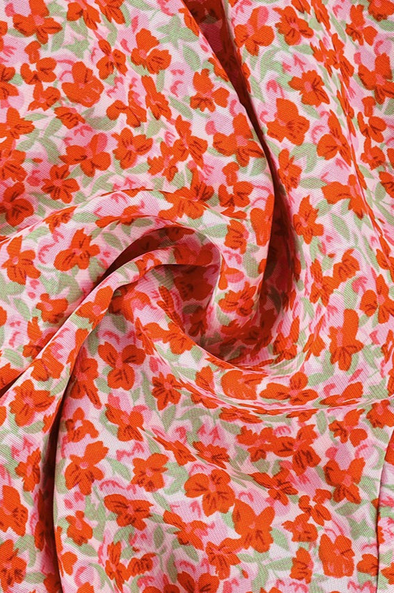 Floral Ruched Long Sleeve Mini Dress