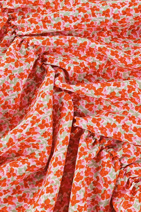 Floral Ruched Long Sleeve Mini Dress