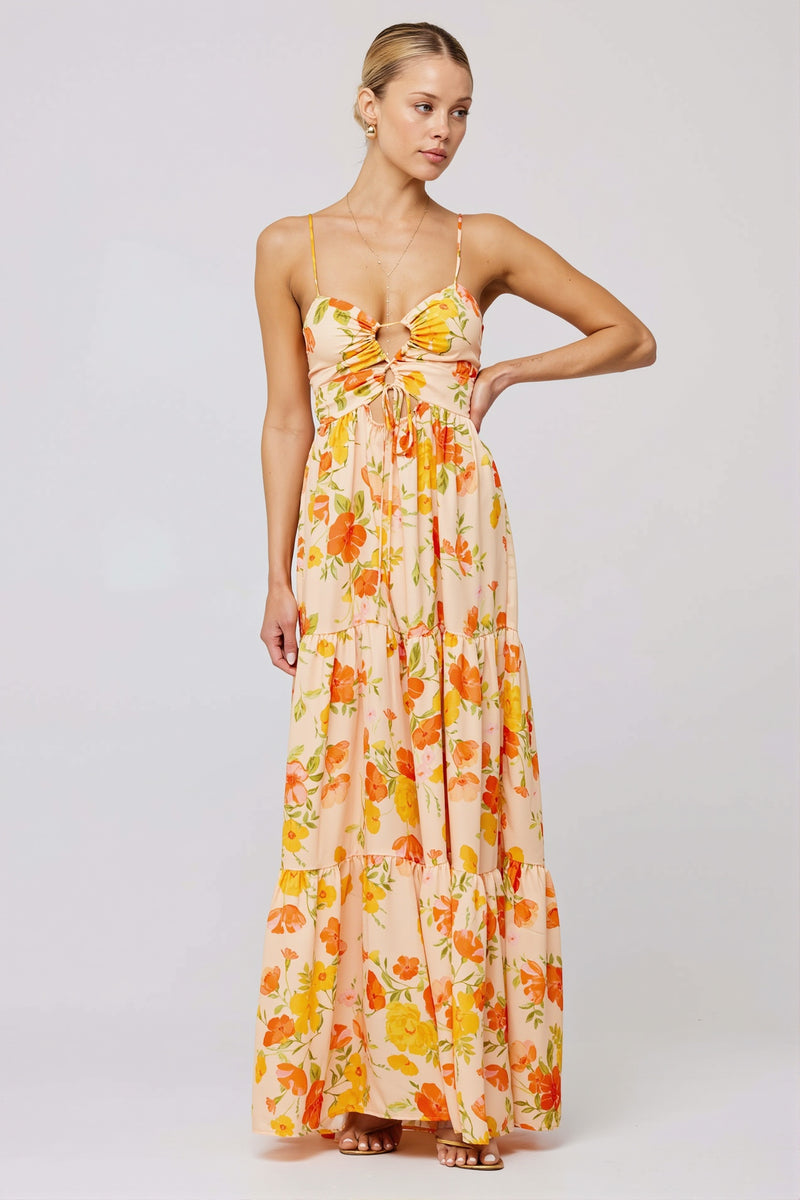 Floral Splice Swing Cami Maxi Dress