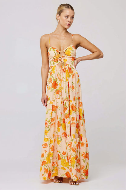 Floral Splice Swing Cami Maxi Dress