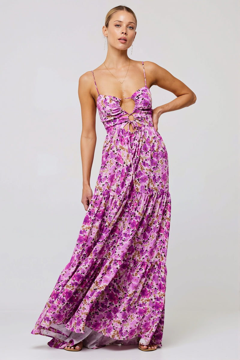Floral Splice Swing Cami Maxi Dress