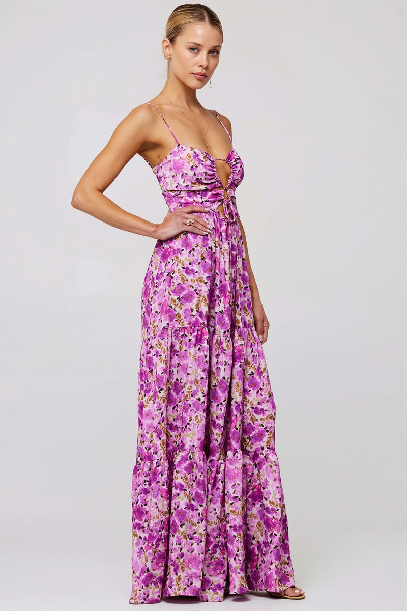 Floral Splice Swing Cami Maxi Dress