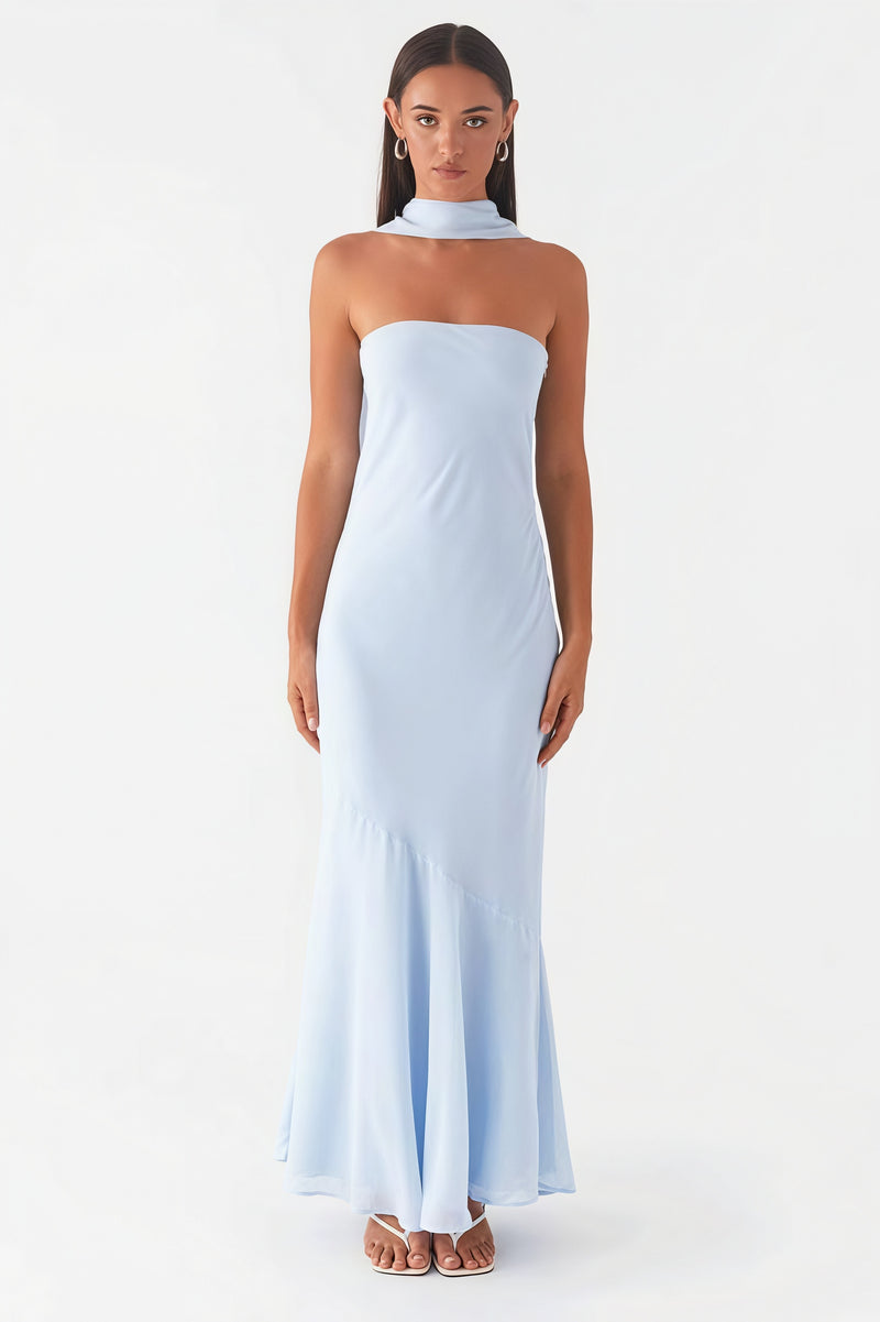 Floral Tie Fishtail Vacation Maxi Dress