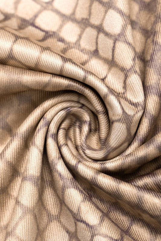 Flowy Snake Print Tie Detail Skirt Set