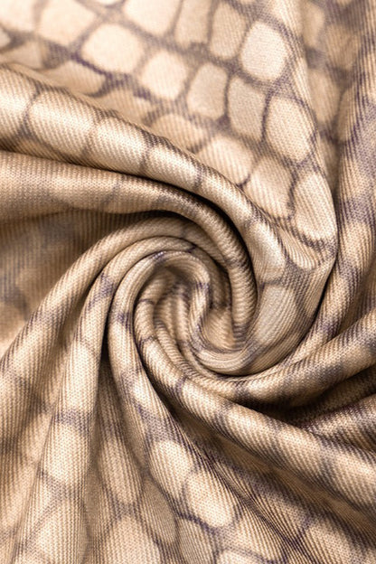 Flowy Snake Print Tie Detail Skirt Set